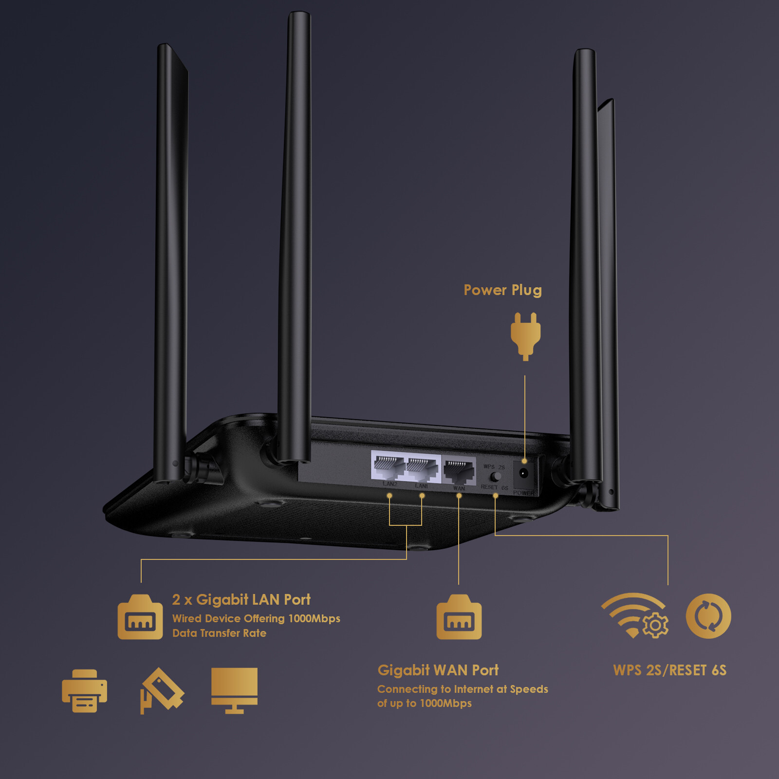 BE3600 Wi-Fi 7 Router Dual Band Wi-Fi 6 AX3000 Mesh Router AC1200 1000Mbps LAN