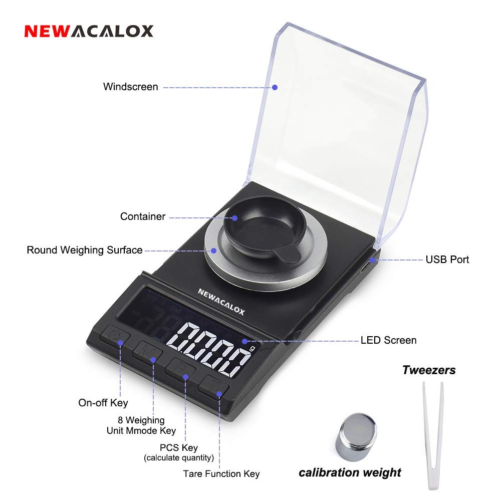 Milligram Scale with USB Supply, Reloading Scale 100 x 0.001g, High Precision...