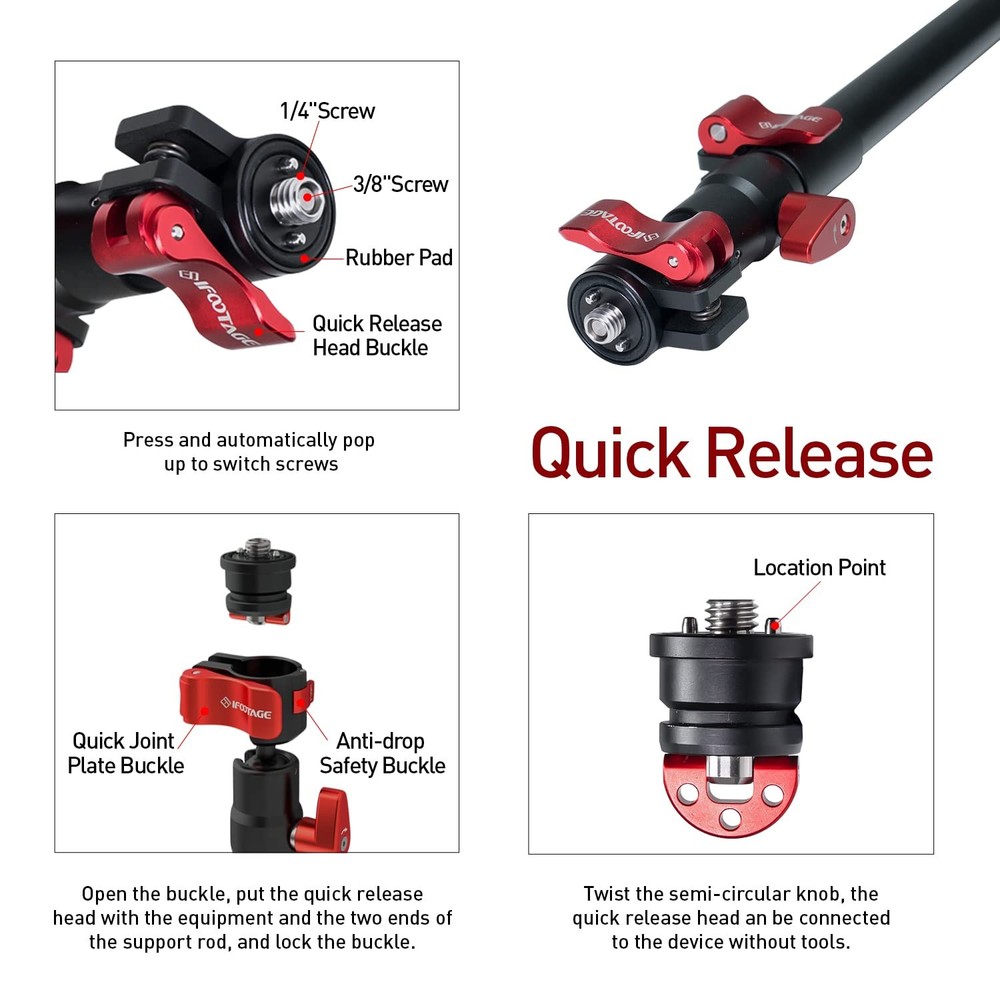 IFOOTAGE Spider Crab Quick Release Adapter ,Magic Arm Quick Release Mount Adapte