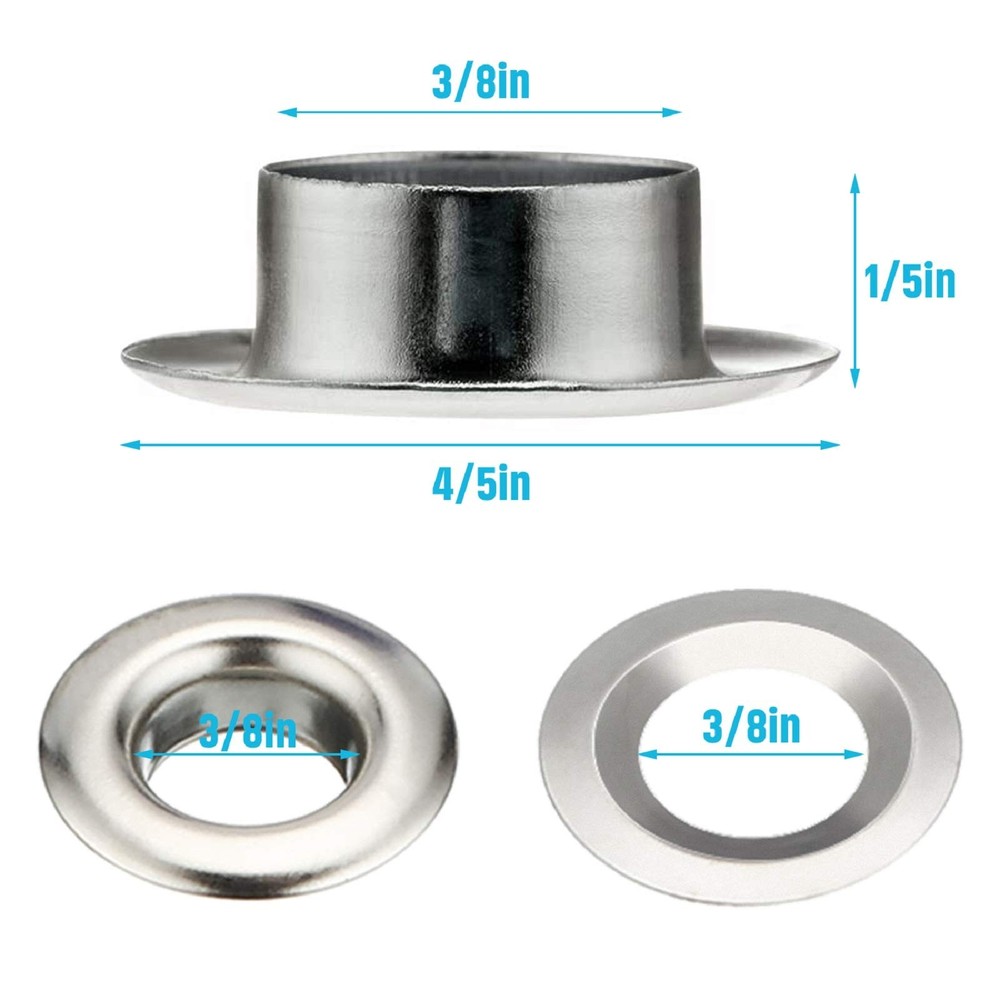 100 Sets Grommet Eyelets Kit With Setting Tool Storage Box For Fabric Tarps
