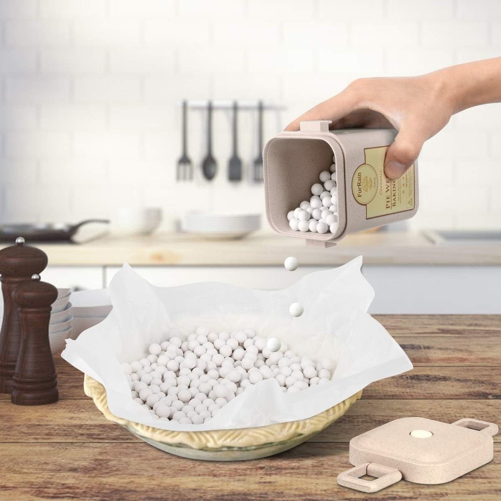 Furrain Ceramic Pie Weights Reusable 10Mm Baking Beans Pie Crust Weigh