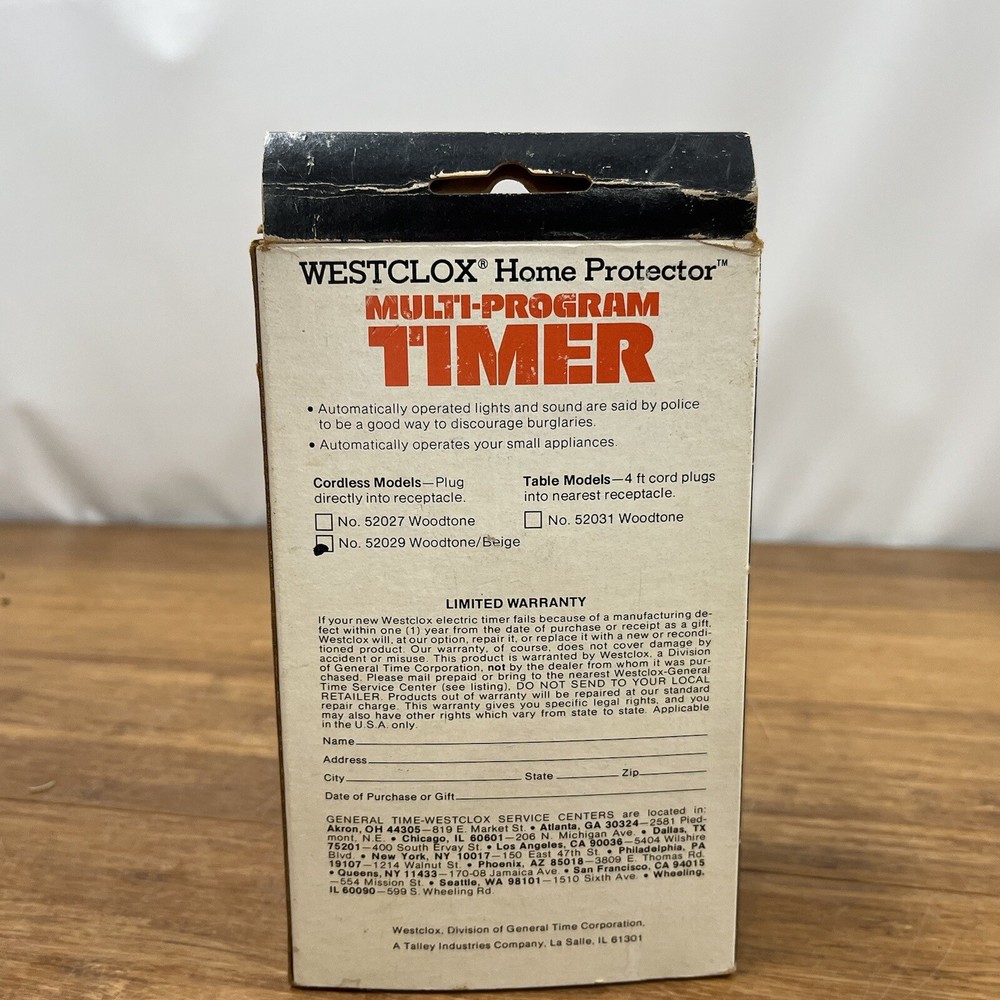 Westclox Home ProtectorAutomatic Indoor Lights - Wall Timer new in box 1970s-80s