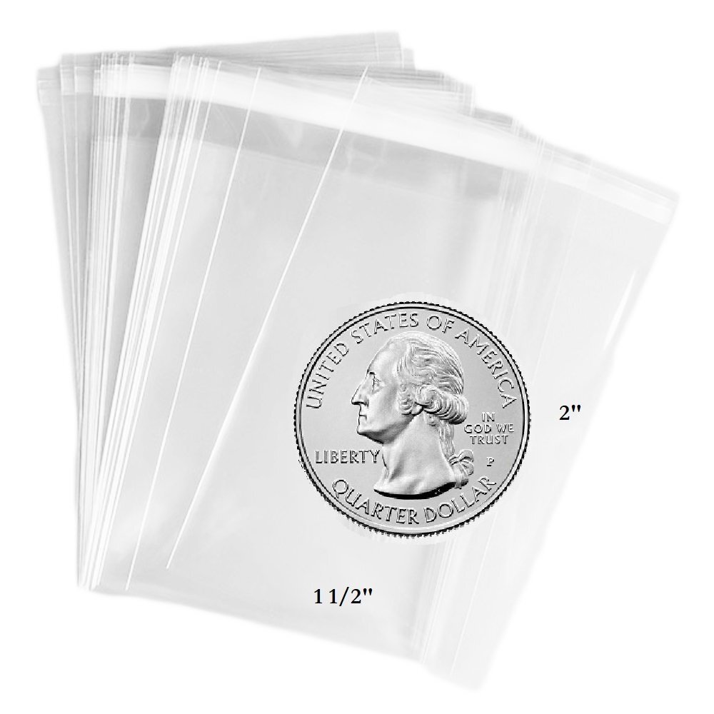 100pc 2Mil Clear Flat Re-Sealable Food Grade Cellophane OPP Bags for Candy,...