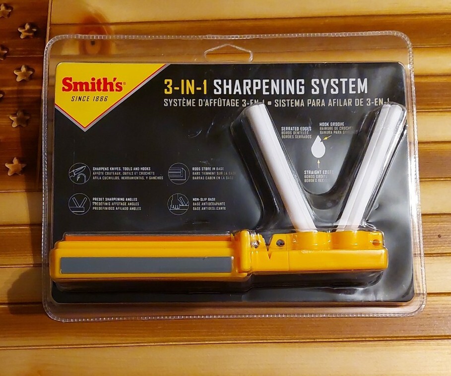 Smith's Sharpeners 3-in-1 Sharpening System Quick Edge Setting Diamond & Ceramic