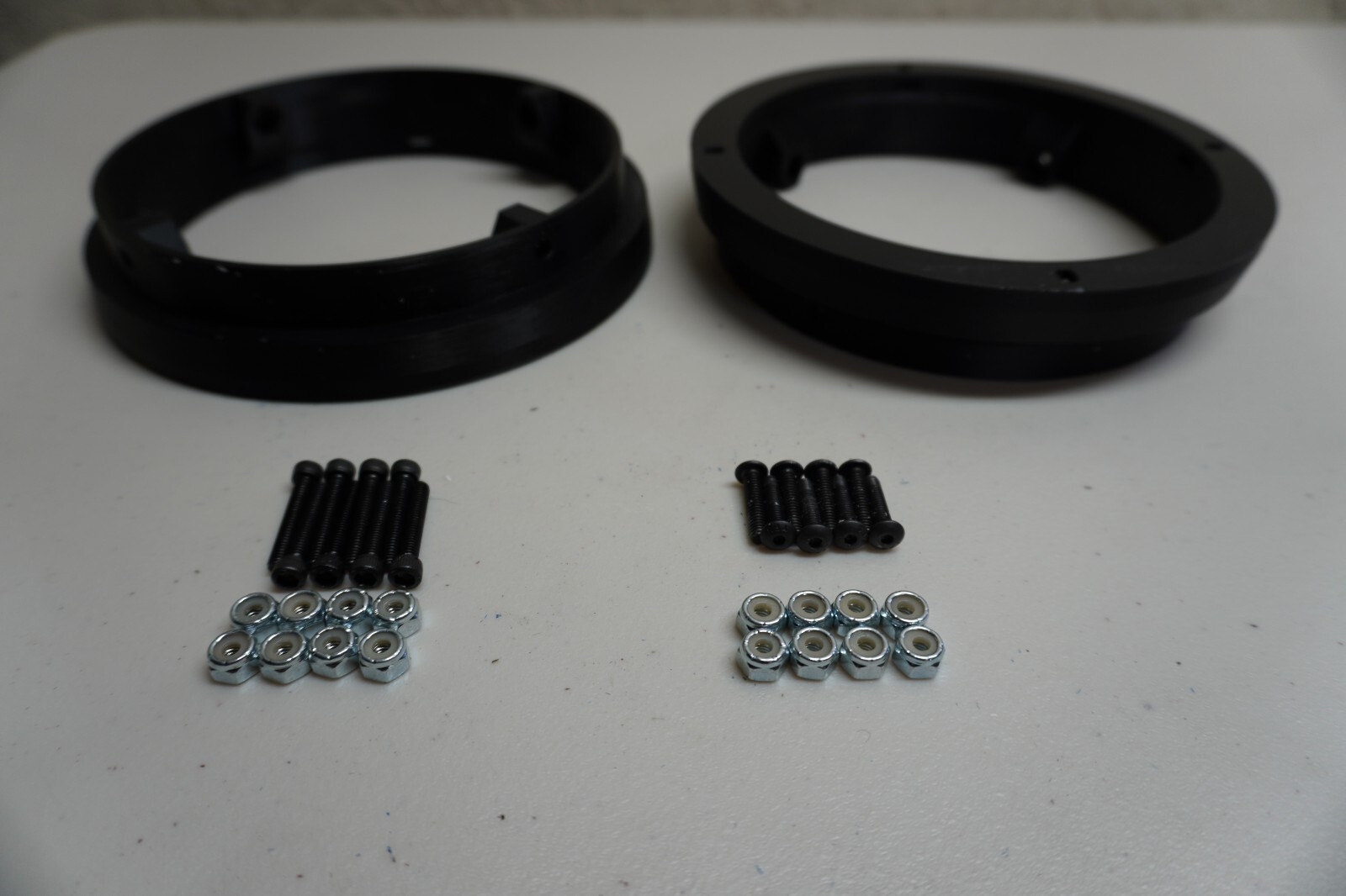 Motorcycle stereo bedroll speaker baffles. Mount 6.5" speakers in PVC tube ends.