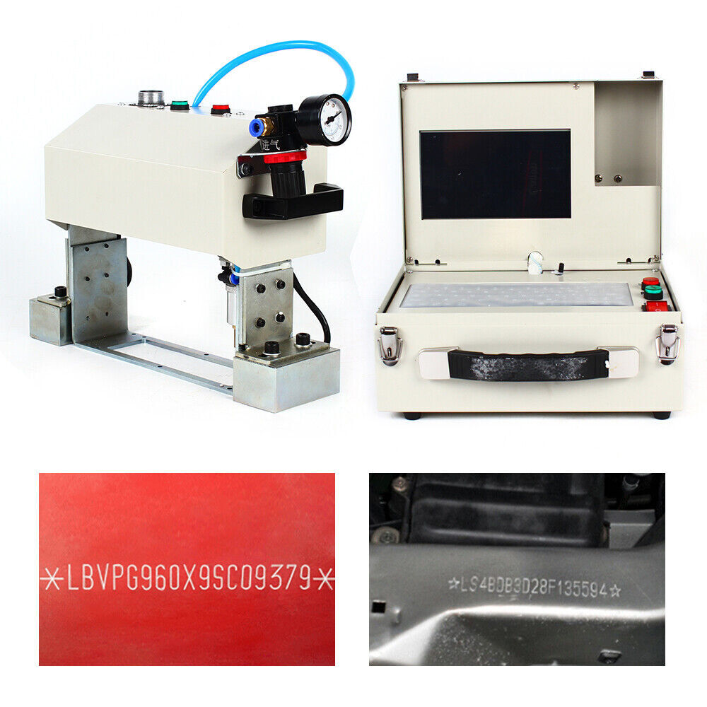 110V Pneumatic Dot Peen Marking Machine VIN Code Chassis Number Printer 140*40mm