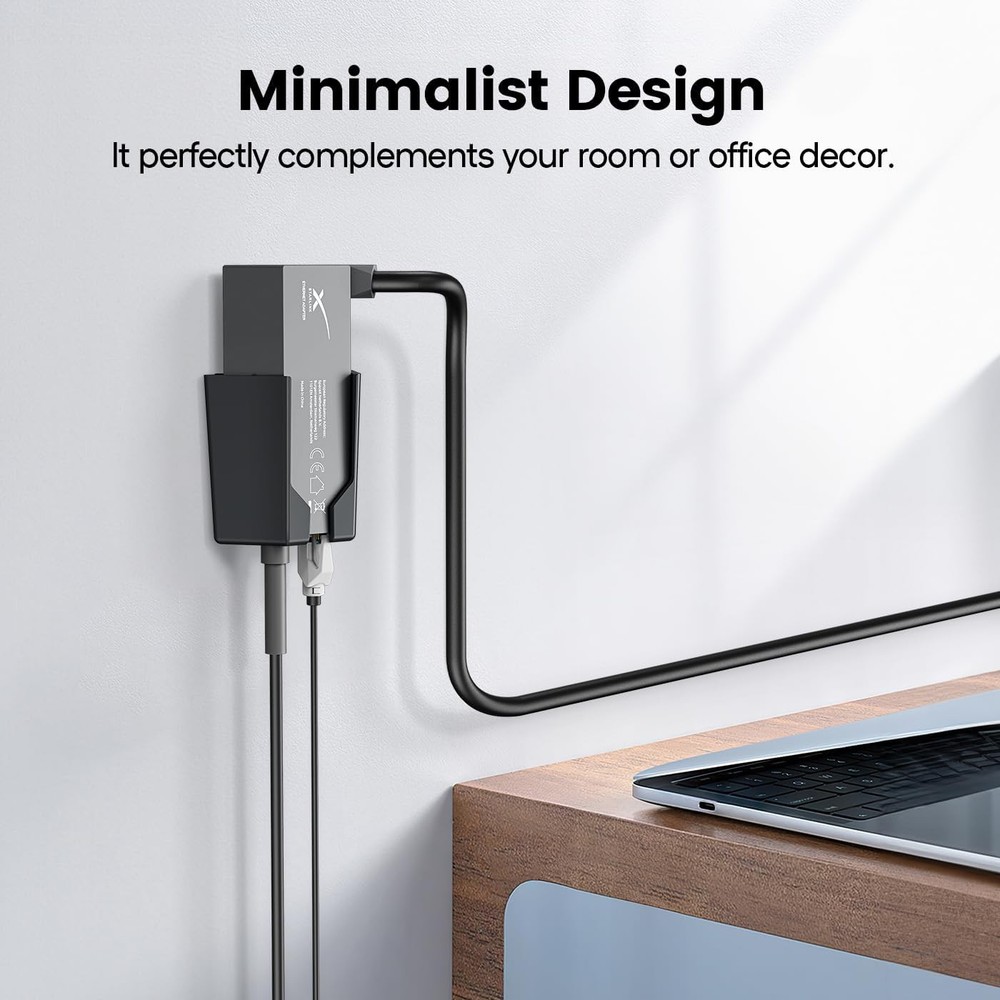 Starlink Ethernet Adapter Wall Mount Bracket – Compact, Sturdy ABS Holder