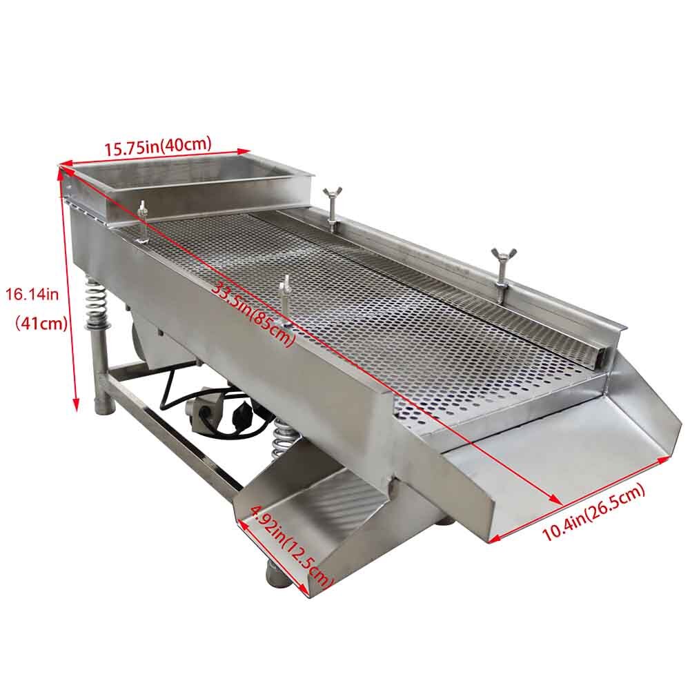 Electric Shaker Stainless Steel Linear Vibrating Screen Sifter with 7mm Screen