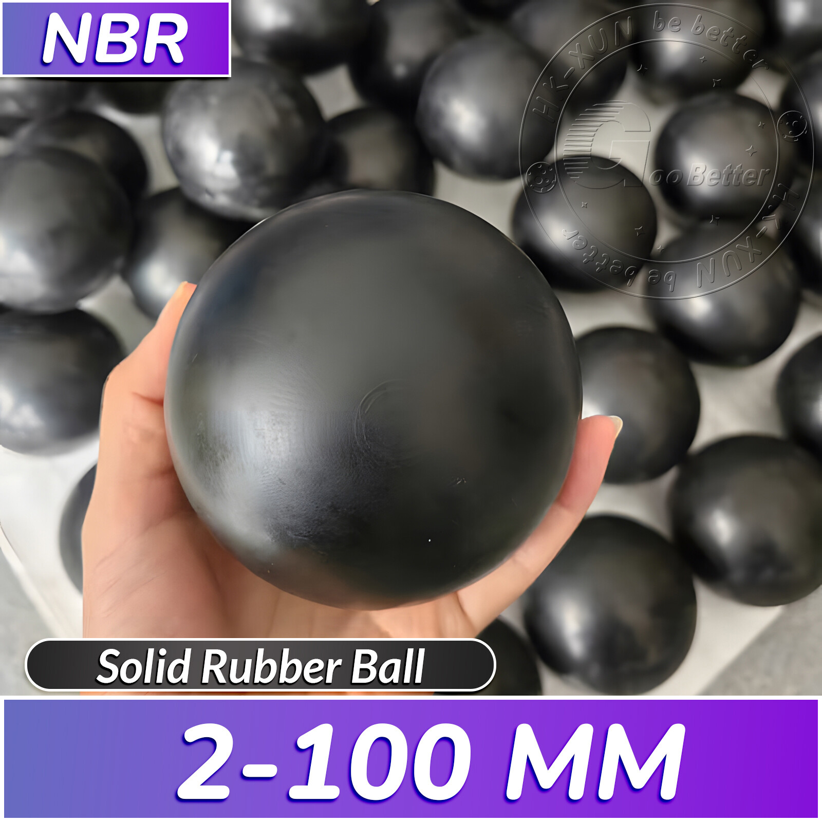 Black Round Solid Rubber Ball Bouncy Balls Training Ball Diameter 2mm to 100mm