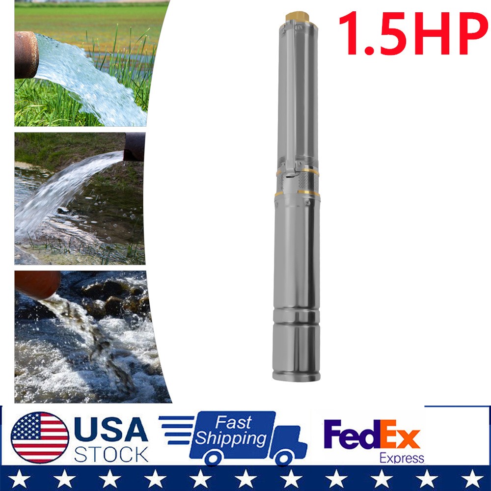 1.5HP Submersible Deep Well Pump Water Pump 24GPM Stainless Steel 1100 W 110V