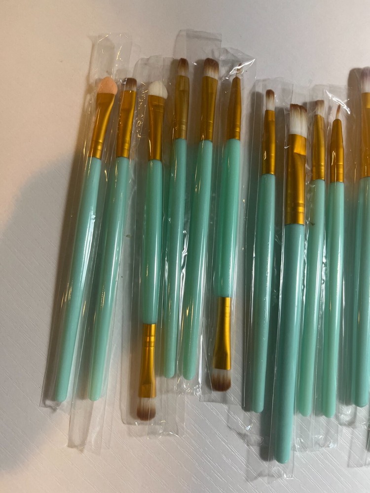 20pc Melady Multi-Function Cosmetic Makeup Brush Set, Green/Gold