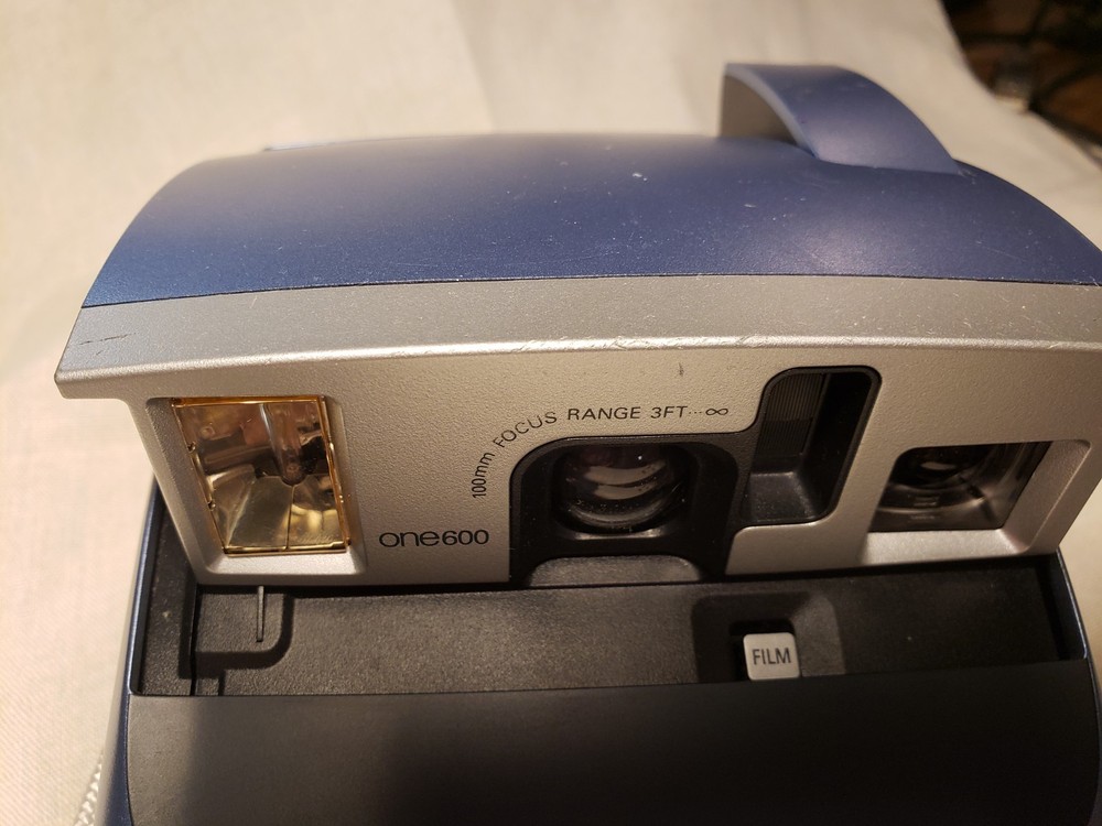 Polaroid One600 Folding Instant Camera | Blue/Silver | UNTESTED