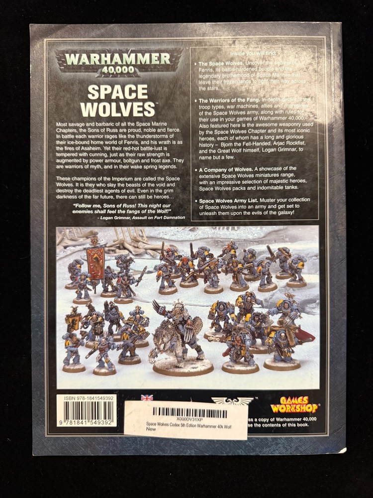 Games Workshop Warhammer 40k Space Wolves Rulebook Codex