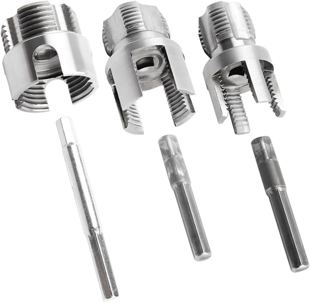 3Pcs Pipe Thread Cutting Tool, Integrated Internal & External Pipe Threading Too