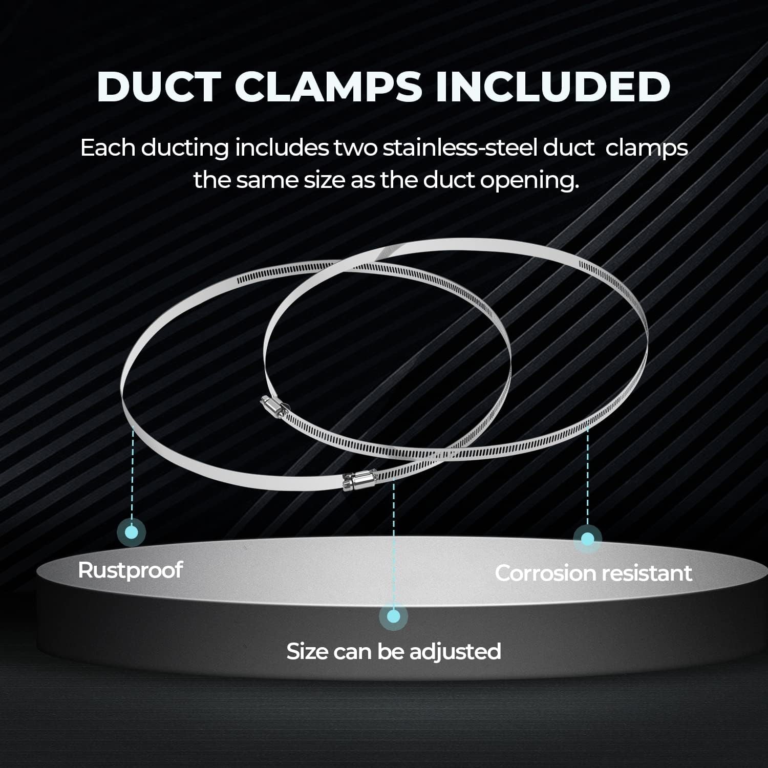 12" 25 Ft Aluminum Ducting Flexible, Heavy-Duty 4-Layer Protection with 2 Duct