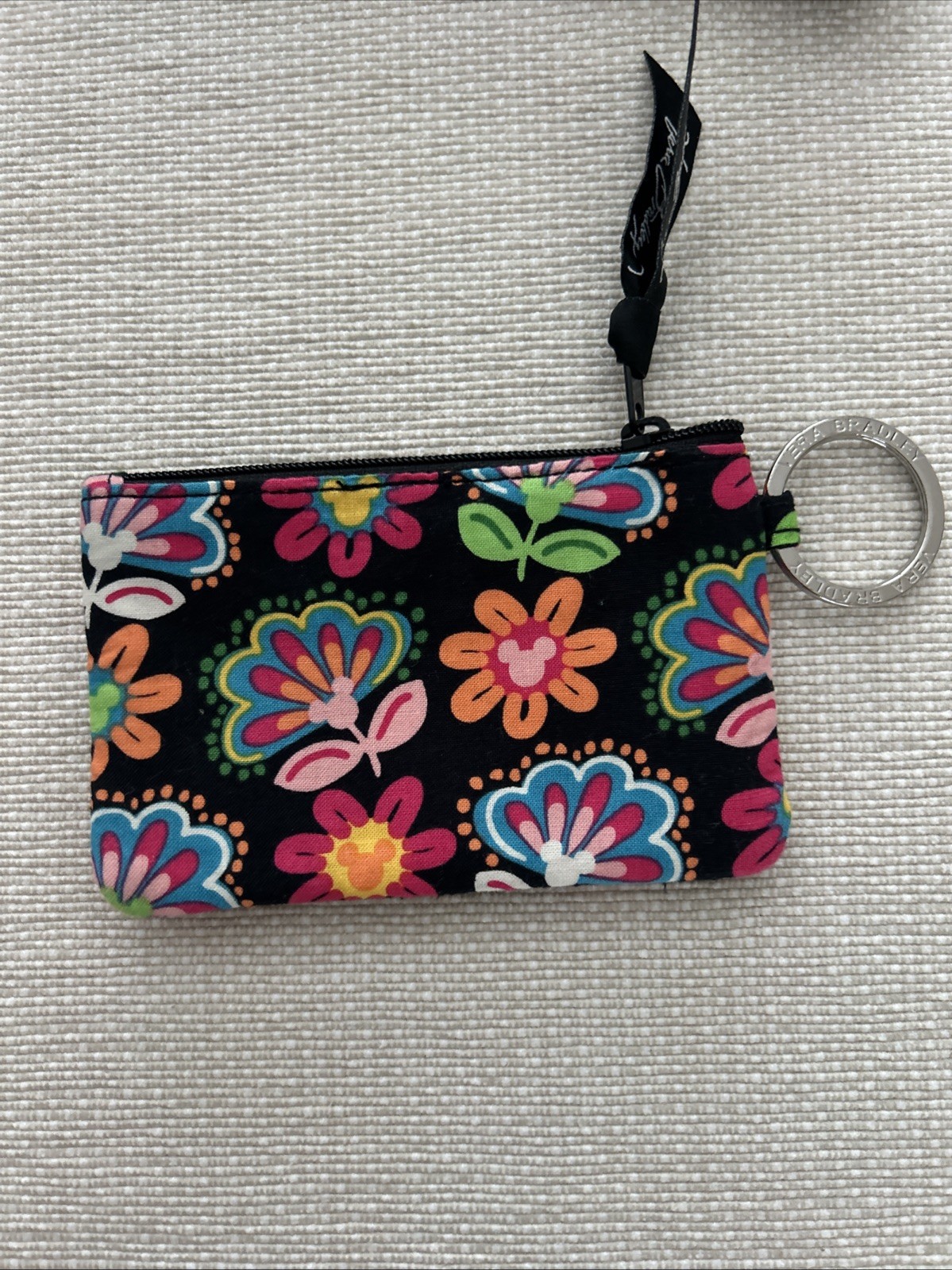 Disney Parks Vera Bradley Midnight W/Mickey Set Of 3 Makeup Bag/wallet/ID RARE