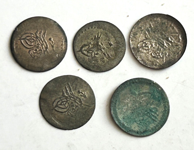 TURKEY 5 SMALL SILVER COINS