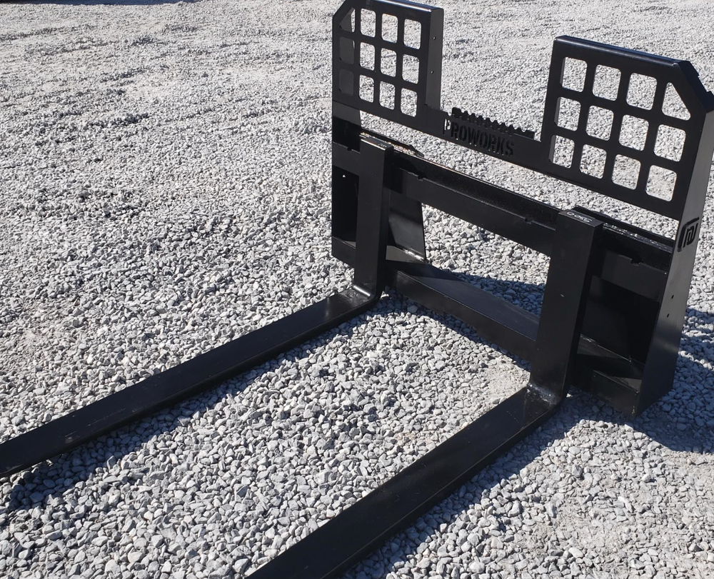 72" Solid Bottom Grapple Grease & 48 Walk Through Pallet Forks Combo QuickAttach