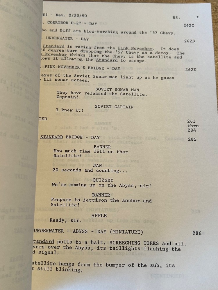 GOING UNDER AKA DIVE MOVIE ORIGINAL SCREENPLAY SCRIPT BILL PULLMAN