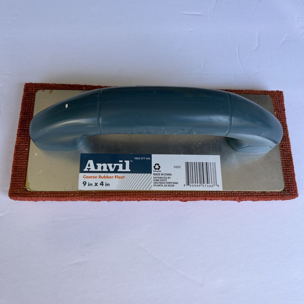 Anvil Coarse Rubber Blade Grip Handle Masonry Float 9 x 4 in.