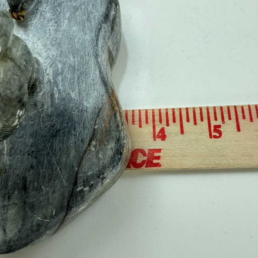 Alaskan Native Vtg Soapstone Tableau Seal & Hunter Contemporary Green Variegated