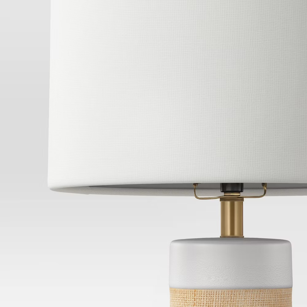 Ceramic Table Lamp with Natural Wrap White - Threshold