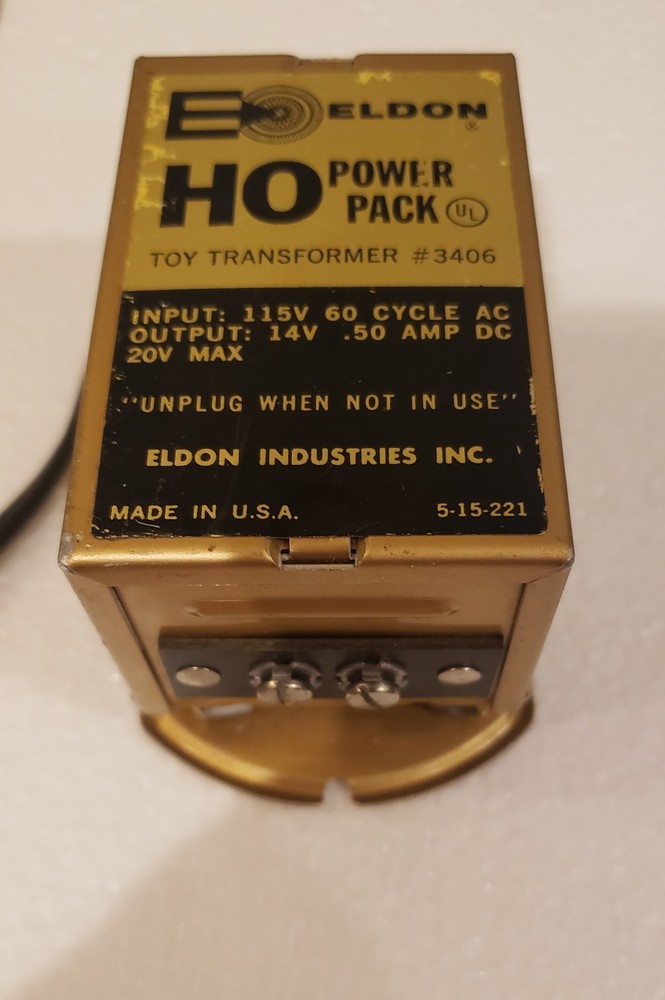 ELDON TRANSFORMER HO POWER PACK  MODEL 3406 14 VOLT