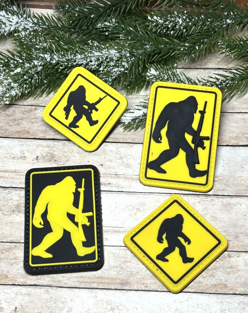 Bigfoot PVC Patch - Tactical Morale Patch - Sasquatch Gun Patch - Hook Back