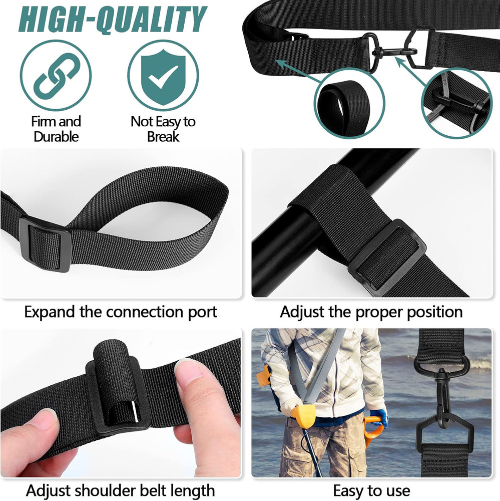 2 Pack Adjustable Metal Detector Sling - Shoulder Strap for Detecting
