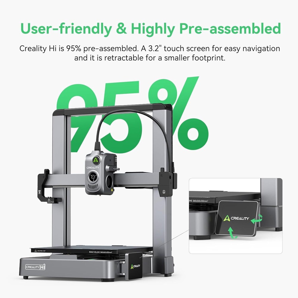 Creality Hi 3D Printer Support Multi-Color 3D Printing Auto Filament Detection