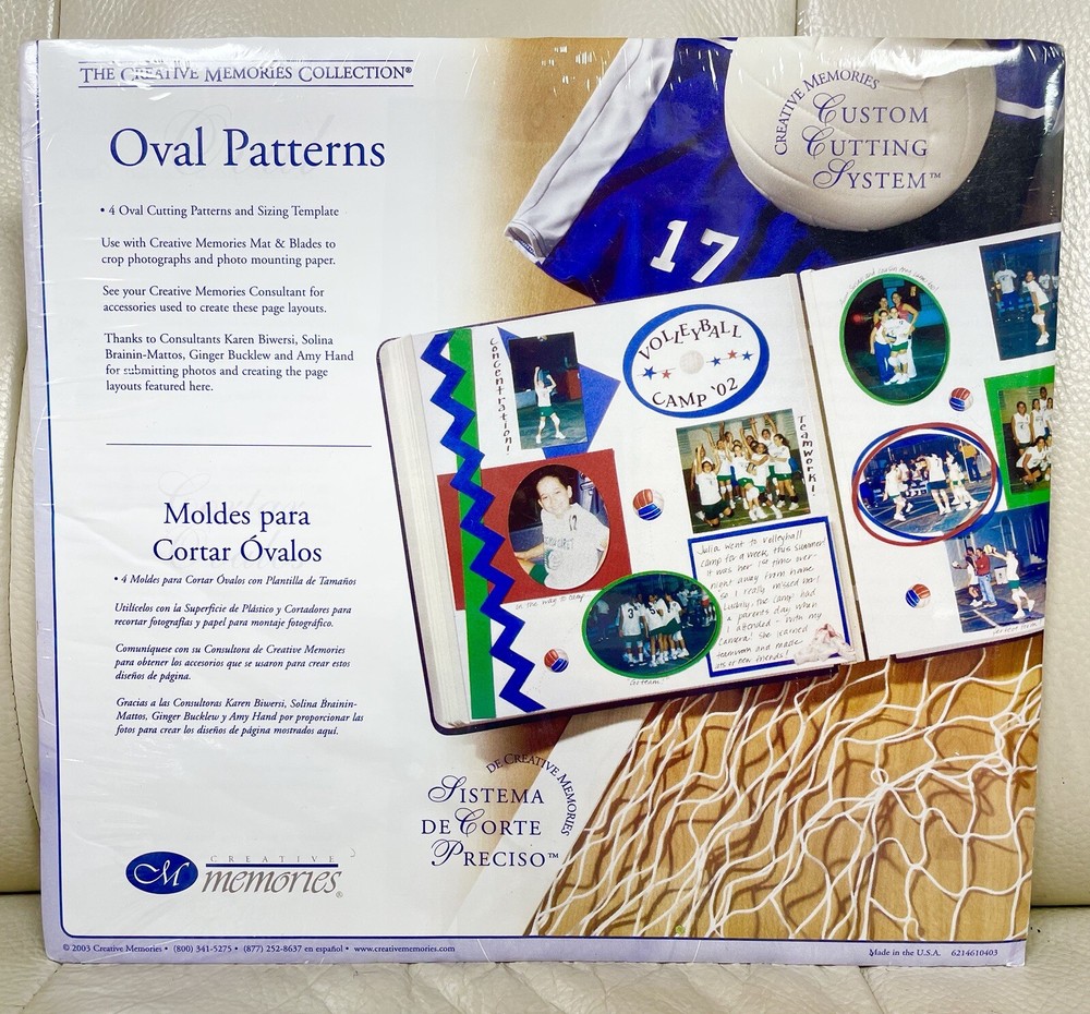 Creative Memories Circle and Oval Patterns Templates Custom Cutting System New