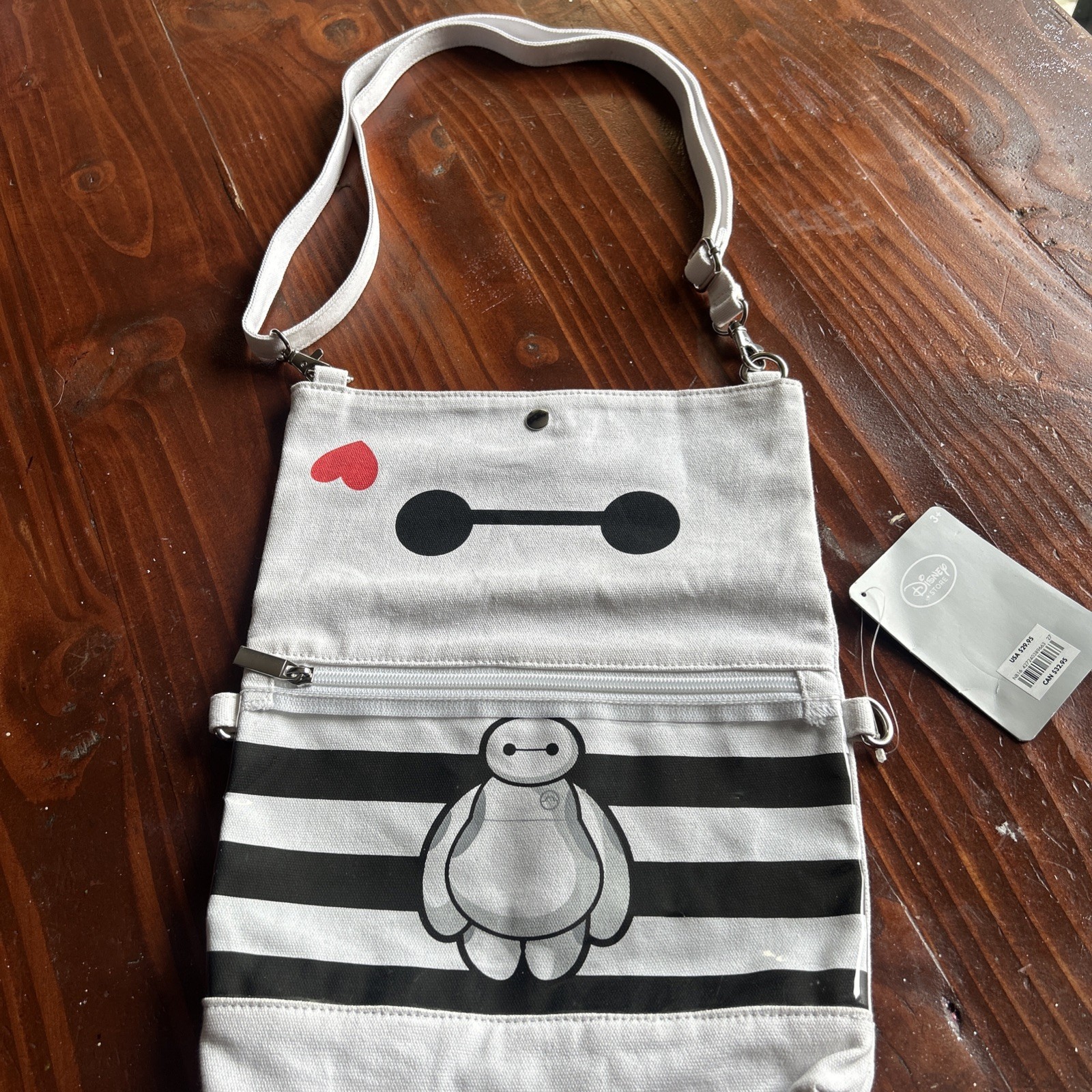 Disney Store Baymax Shoulder bag Tote Fold Over Big Hero 6 NWTs Removable Straps