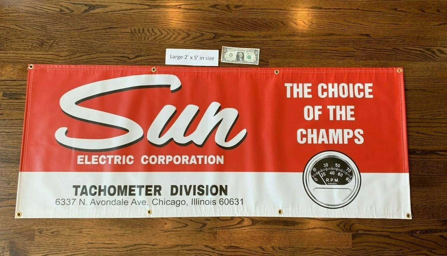 SUN TACHOMETER Garage Banner Sign (Large 2'x5')