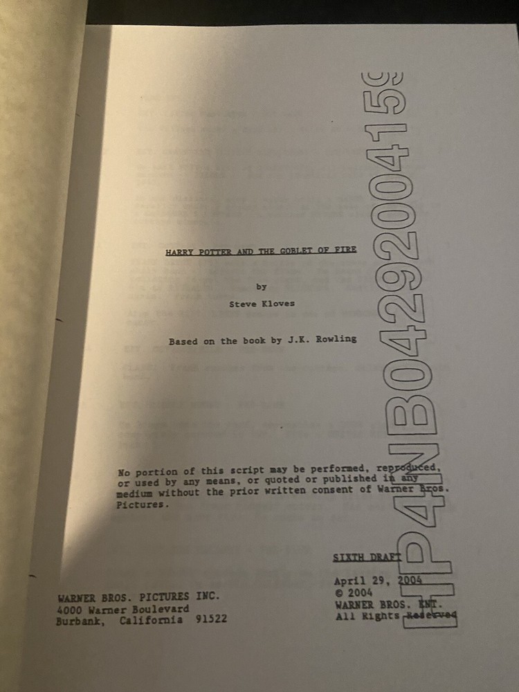 Warner Bros.™ HARRY POTTER SERIES Complete Collection SCREENPLAY Full Script Set