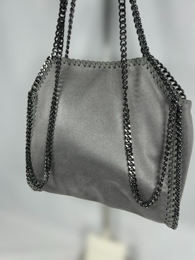 Stella McCartney Falabella Mini Gray Silver Women Tote Bag Shoulder Bag 129404