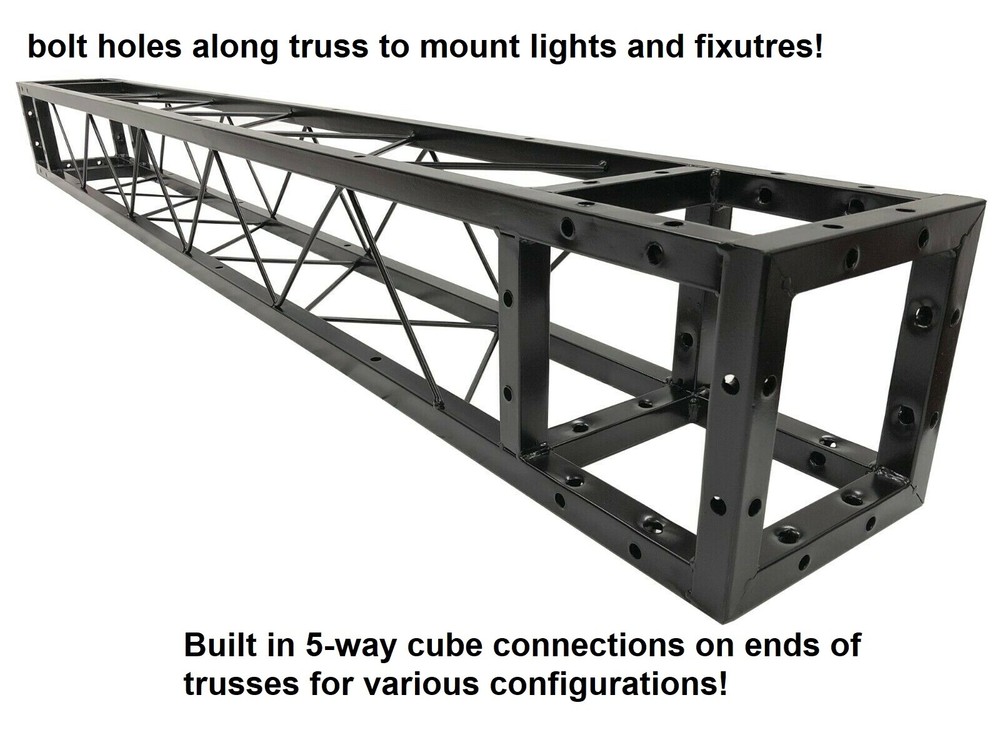 BLACK TRUSS ARCH KIT 8 FT Width Mobile Portable DJ Lighting System Metal Arch
