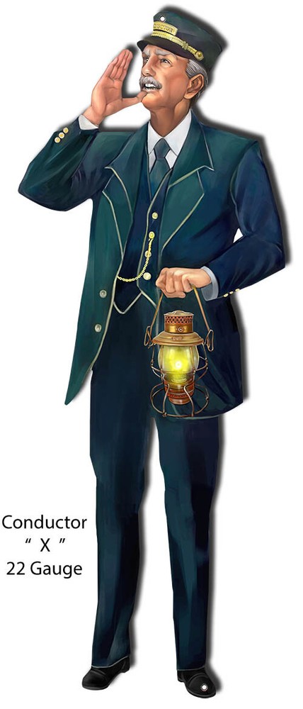 Vintage Style Metal Sign Conductor . 9.5x23.5