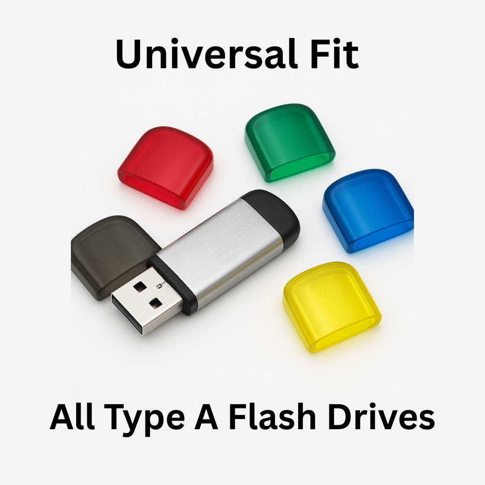 USB Flash Drive Covers - Replacement Caps - Dust Covers - 5-Color Multi-Pack