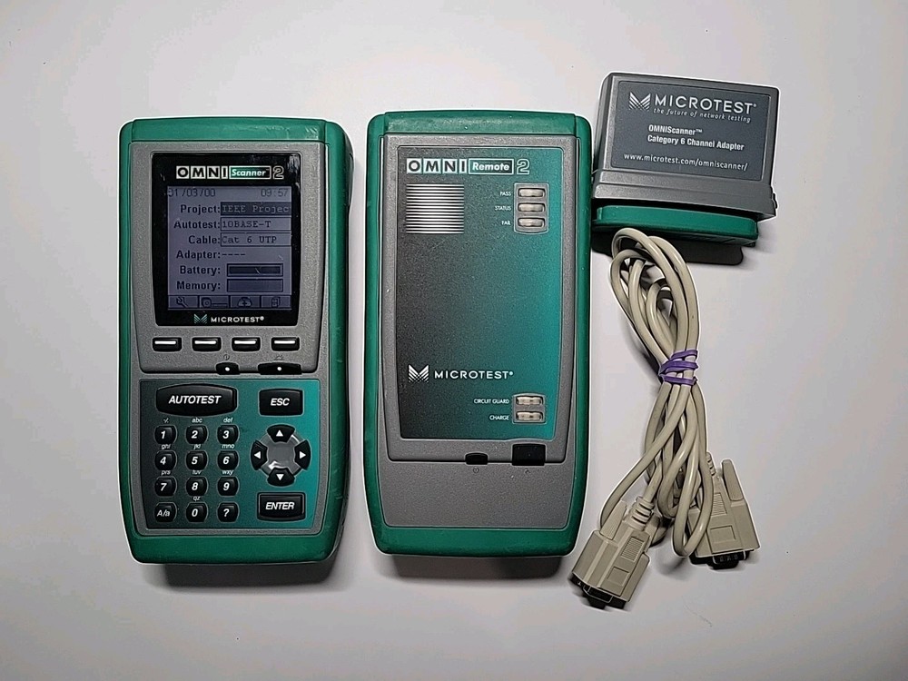 Fluke Microtest Omni Scanner 2/ Remote (2) Mod-8, 1 CAT 6 Adapter