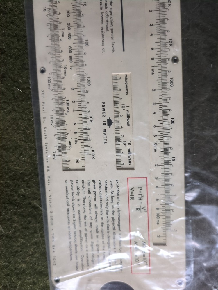 Vintage Sigma Instruments Slide Rule Slidechart Calculator Chart 1957 ?