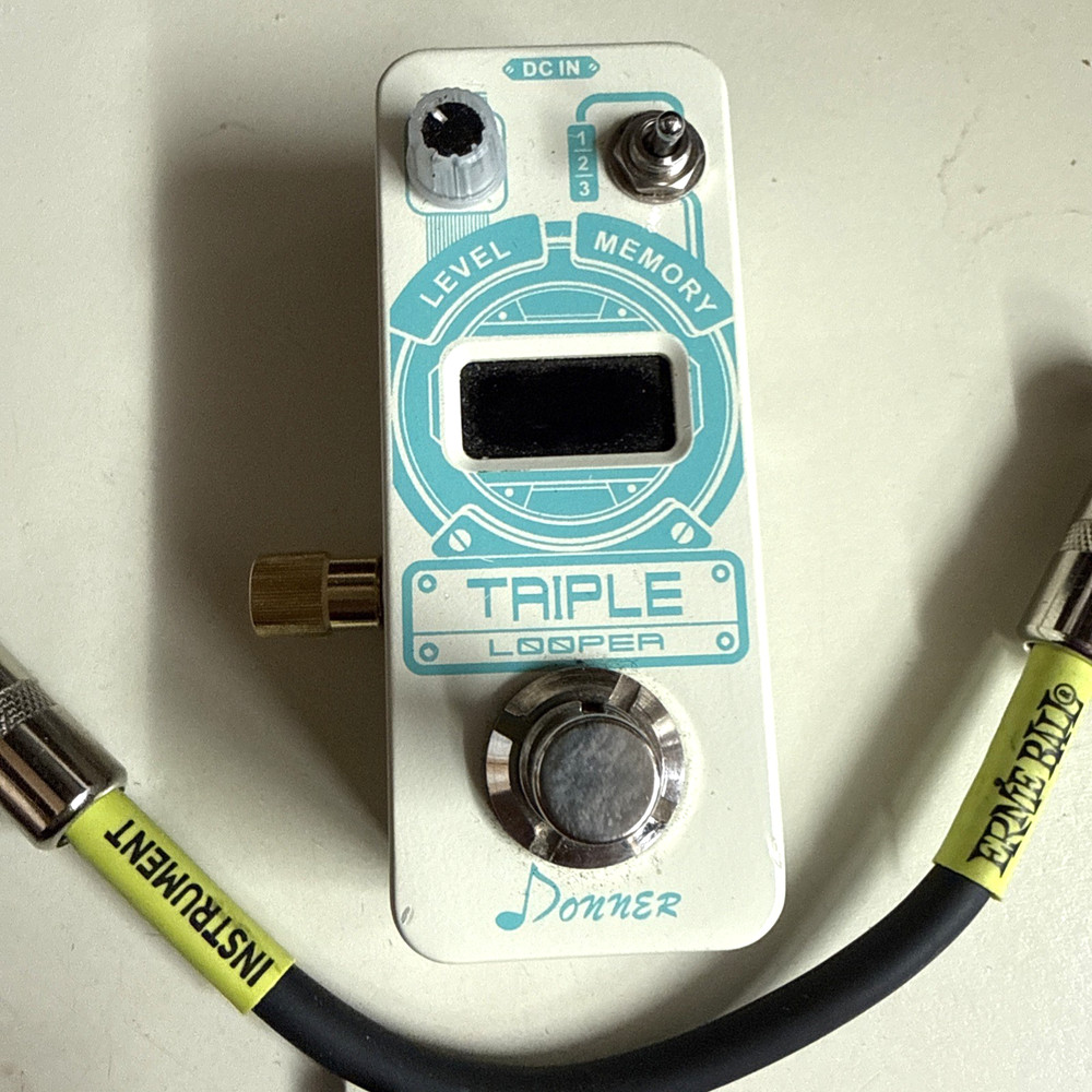 Donner Triple Looper Guitar Loop Effect Pedal 90 mins Looping Time with Screen
