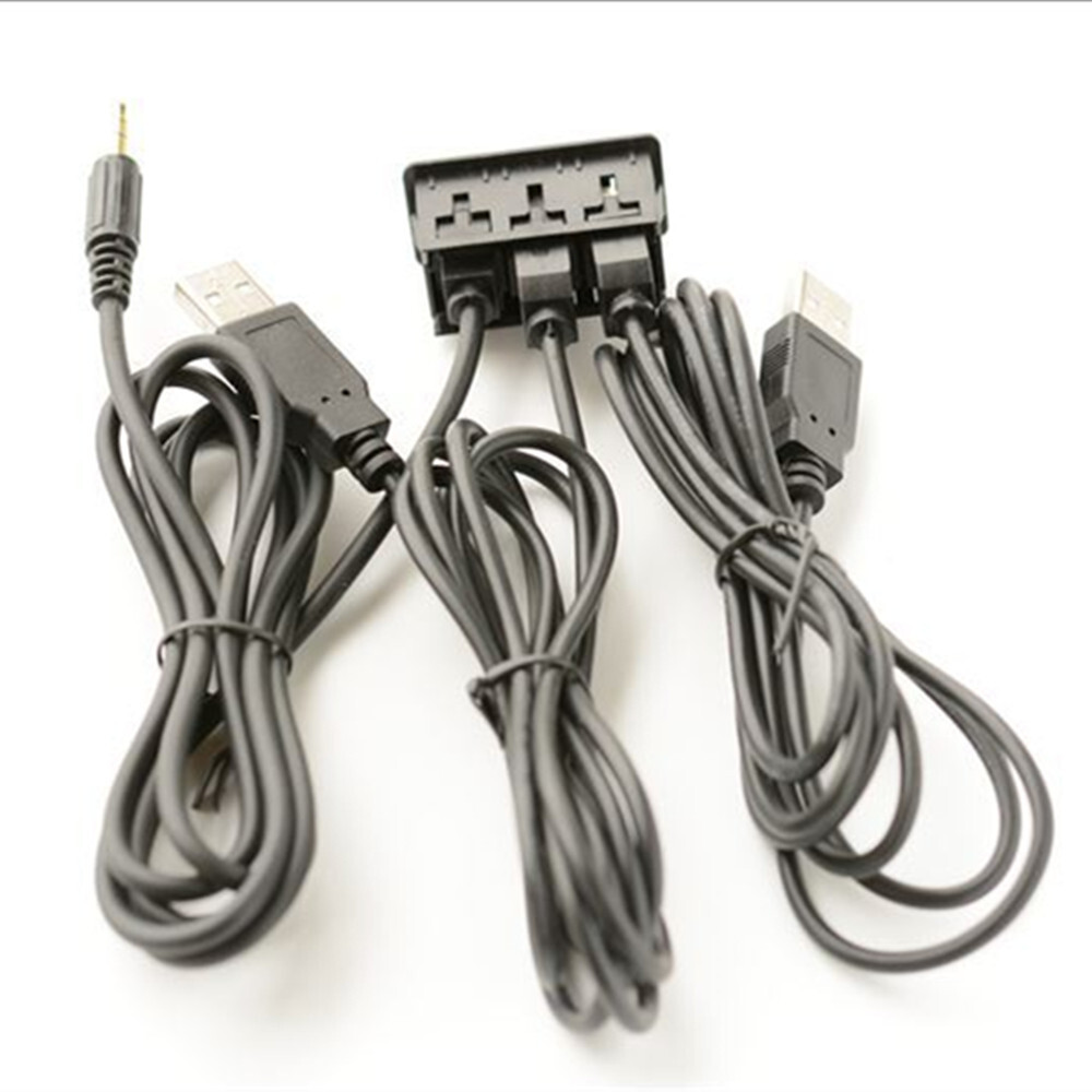 150CM Car AUX/USB/Type C Port Extension Cable Adapter Dash Panel Flush Mount