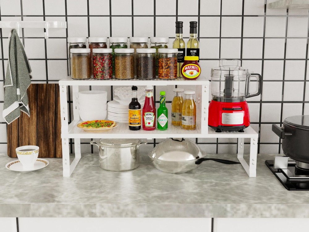 Adjustable Expanable Stackable Spice Rack Shelf Pantry Storage Organizer for ...