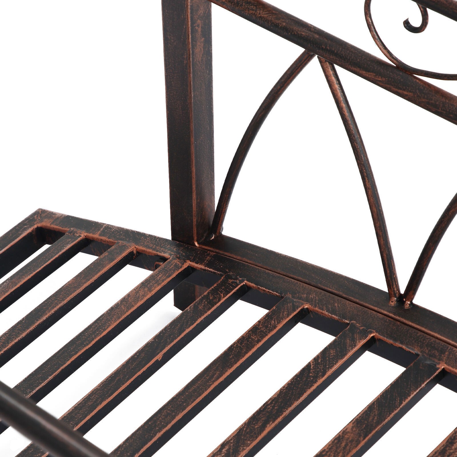 3.3 ft Metal Garden Bridge Safety Railing with Spherical & Scrollwork for Ponds