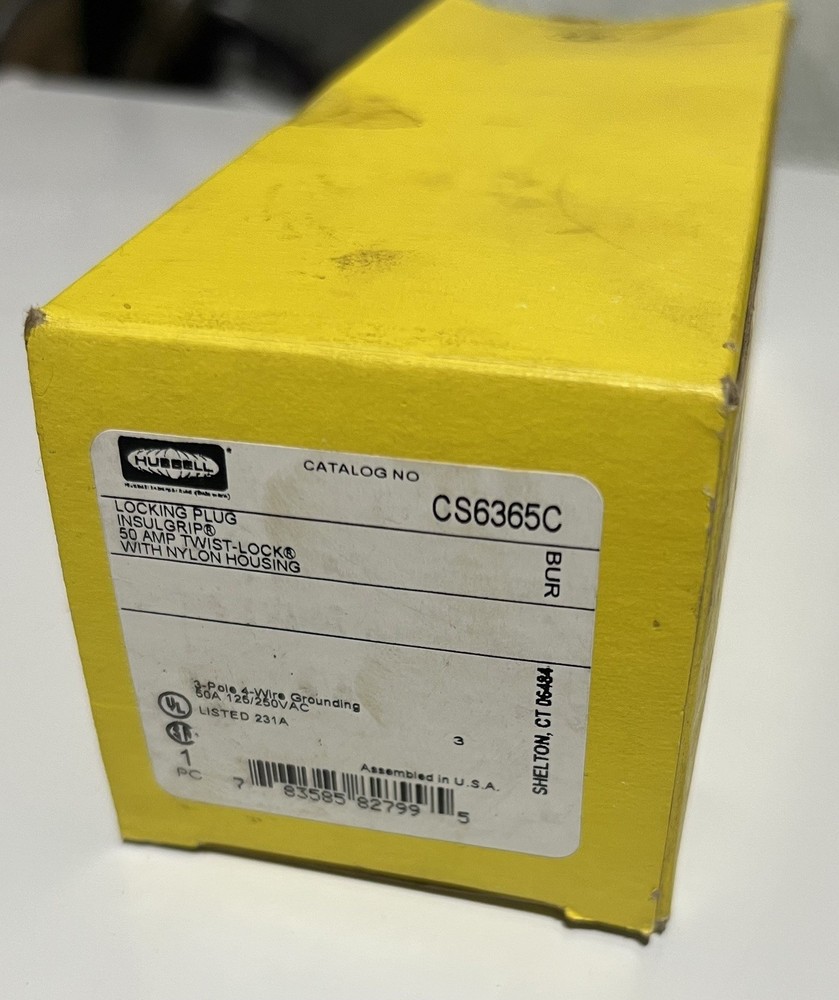 Hubbell 50A C Locking Plug - CS6365C
