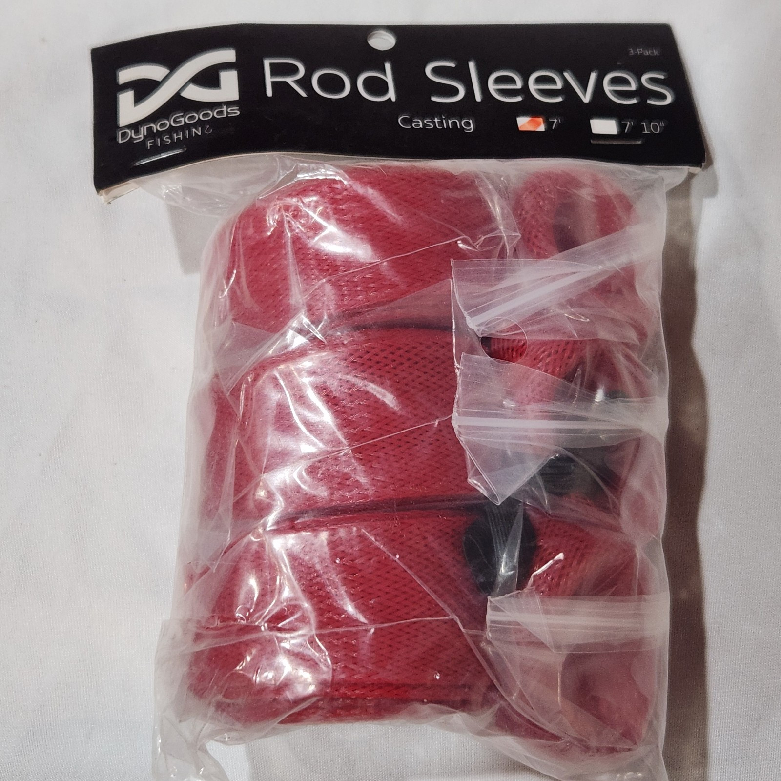 Fishing Rod Sock Sleeve7ft Casting Rod Protector/Sock Red 3 Pack NEW 1014