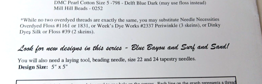 Ebb Tide Canvaswork Needlepoint Chart by Northern Pine Designs
