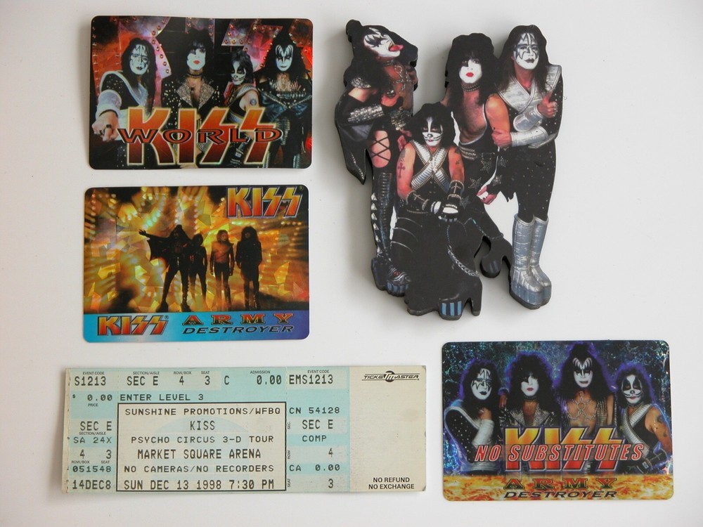 KISS band ticket stub 1998 Psycho Circus MARKET SQUARE ARENA Stickers Magnet