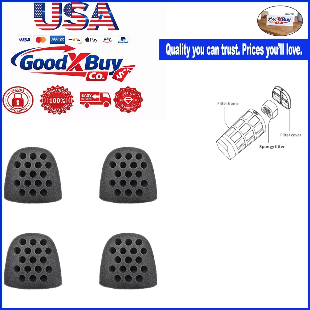 Handheld Pool Vacuum Sponge for Seahorse - Replacement 4 Pack - Flat Bottom P...