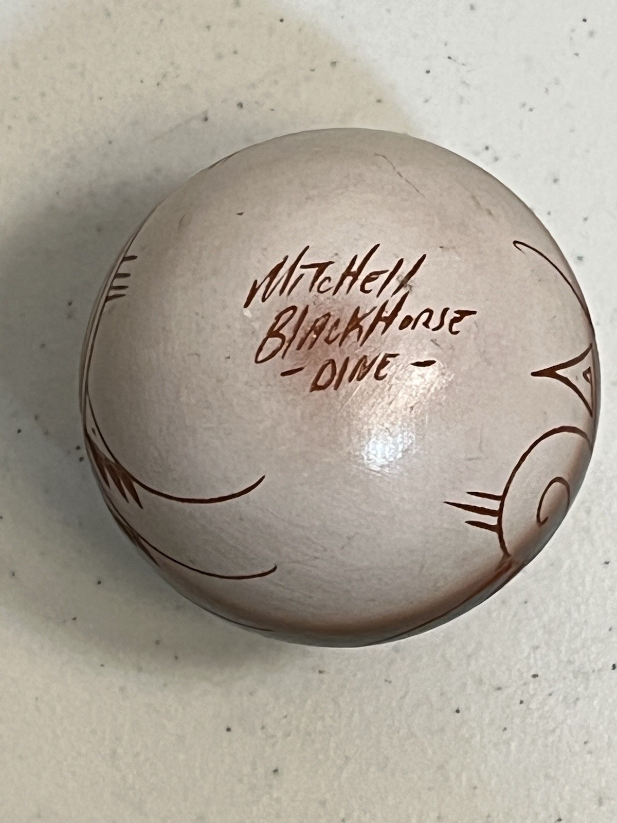 Mitchell Blackhorse Dine Hand-Crafted Native Wood Ornament, Bear Heartline, Claw